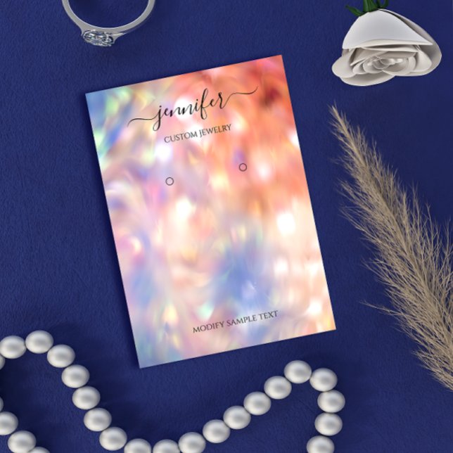 Logo Handmade Jewellery Card Holographic Rose (Creator Uploaded)