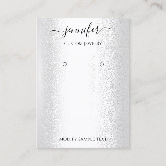 Logo Handmade Jewellery Card Silver Grey (Front)