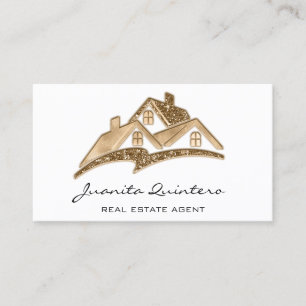 Logo House Real Estate Agent Professional QR Code  Business Card