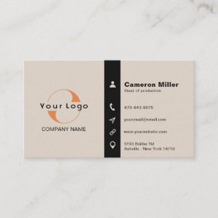 Logo & Icons Minimal Corporate Professional tan Bu Business Card