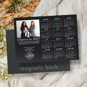 Logo Info Photo Black Calendar 2027 Magnetic Card