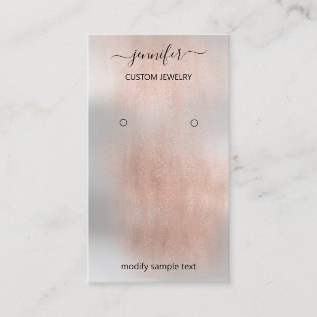 Logo Jewellery Card Social Media Silver Grey Rose (Front)