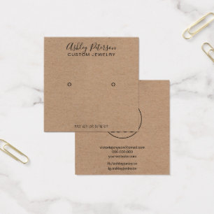 Logo kraft rustic minimalist stud earring display