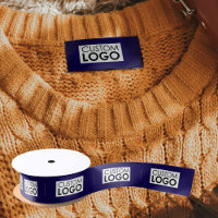 Logo Labels Clothing Tags Handmade Blue Sew On