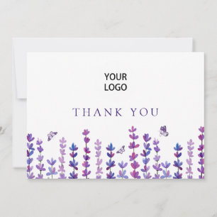 Logo Lavender and Butterfly Thank You  Card