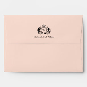 Logo Lion Monogram Elegant Peach Envelope