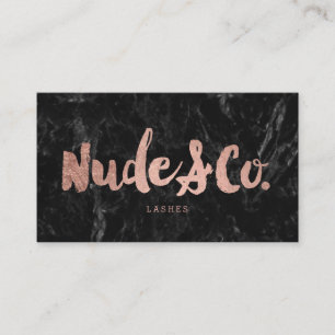 Logo loyalty rose gold typography black marble card