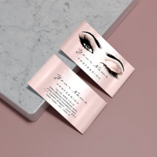 Logo Makeup Artist Professional Rose Pink Lash Business Card