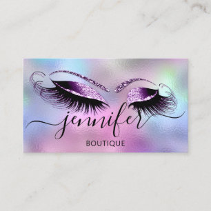Logo Makeup Boutique Lash Studio Brows Holograph Business Card