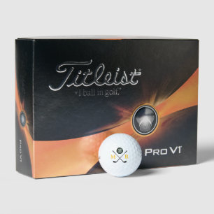 Logo Mark with Yellow Initials Custom Golf Balls