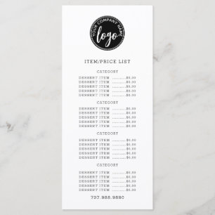 Logo Menu Price List