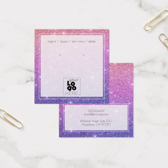 Logo Mermaid Ombre Glitter Earring Display Cards (Office)