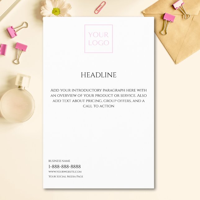 Logo Minimal White Business Marketing Flyer (Creator Uploaded)