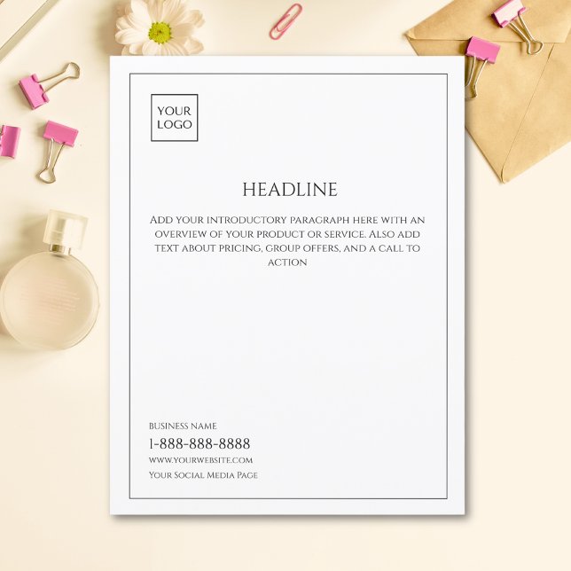 Logo Minimal White Business Marketing Flyer (Creator Uploaded)