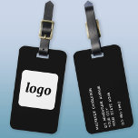 Logo Minimalist Black Business Luggage Tag<br><div class="desc">Simple logo design for your business.  Replace the logo and details with your own and change the background colour in the design tool to customise.  Ideal for as a promotional item to give to clients,  customers and employees,  and for business travel and trade shows.</div>