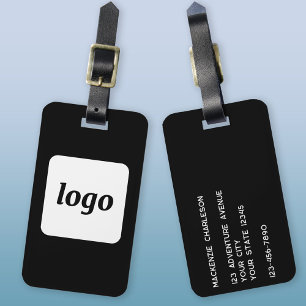 Logo Minimalist Black Business Luggage Tag