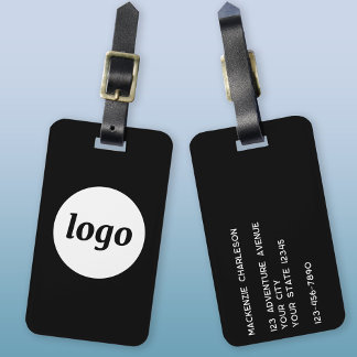Logo Minimalist Black Business Luggage Tag