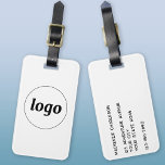 Logo Minimalist Business Luggage Tag<br><div class="desc">Simple logo design for your business.  Replace the logo and details with your own and change the background colour in the design tool to customise.  Ideal for as a promotional item to give to clients,  customers and employees,  and for business travel and trade shows.</div>