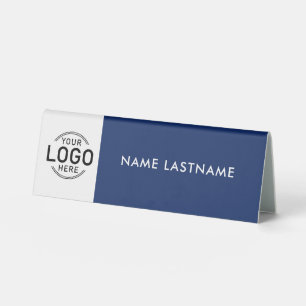 Logo Minimalist Chic Navy Blue White Name Lastname