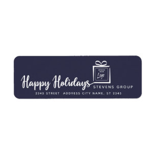 Logo Minimalist gift Happy Holidays Return Address Label