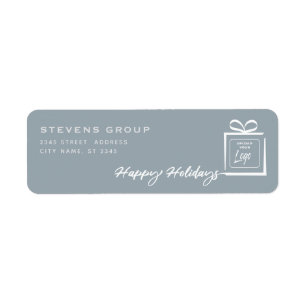 Logo Minimalist gift Happy Holidays Return Address Label