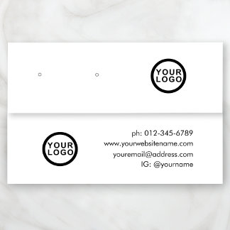 Logo Minimalist Jewellery Earring Display Mini Business Card