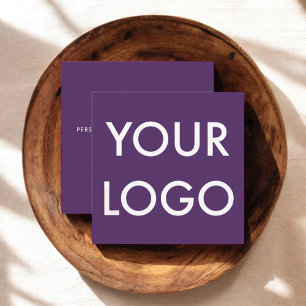 Logo Minimalist Modern Purple Square Business Card