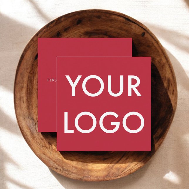 Logo Minimalist Modern Red Square Business Card (Creator Uploaded)