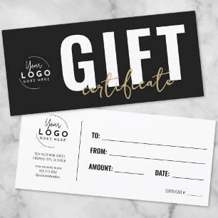 Logo Modern Black Gold Business Gift Certificate