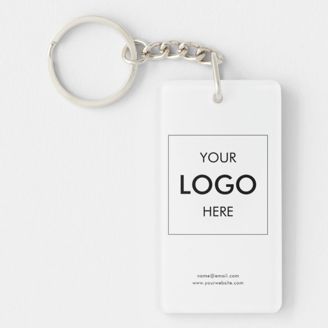 Logo Modern Business White Key Ring (Front)