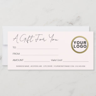 Logo Modern Elegant Pink Gift Certificate