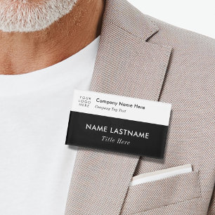 Logo Modern Minimalist Black White Large Title Name Tag