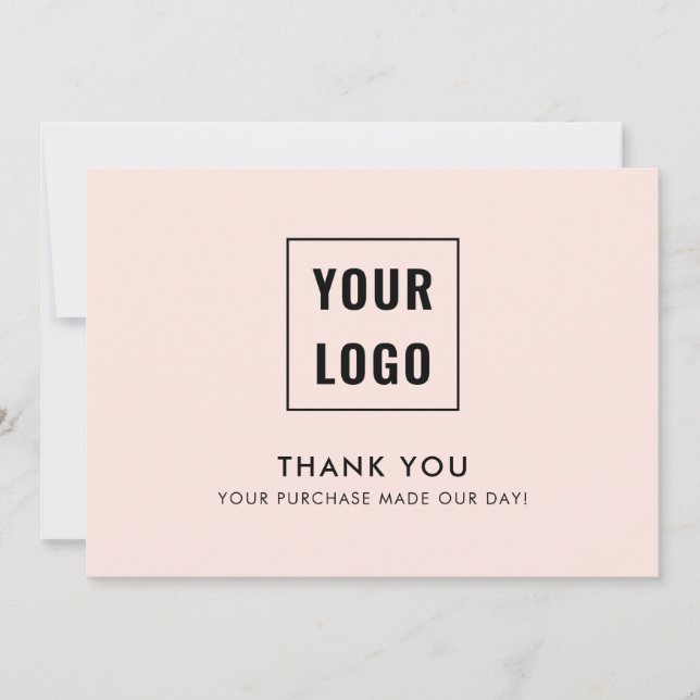 Logo Modern Professional Thank You Card (Front)