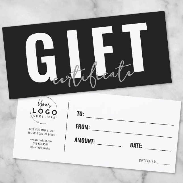 Logo Modern Script Business Gift Certificate (Logo Modern Script Business Gift Certificate)