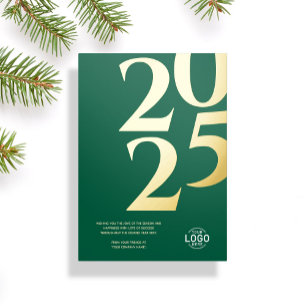 Logo Modern Simple Green Business Holiday Card