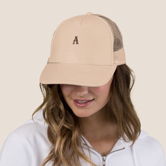 Logo Monogram A Initial Letter printed Trucker Hat (In Situ)