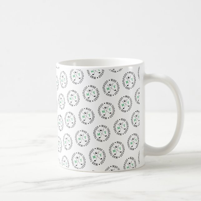 Logo Monogram pattern Golfer's Coffee Mug (Right)