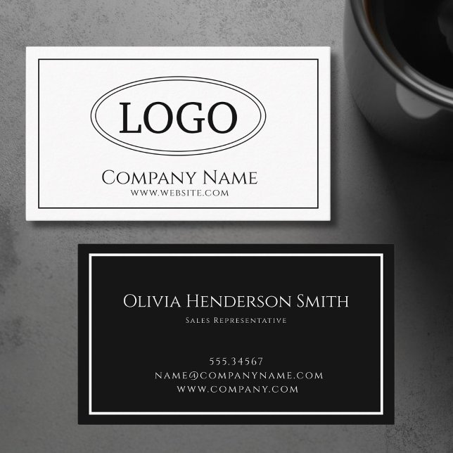Logo monomalistic white and BlackBusiness Card (Logo Minimalistic White and Black Business Card)