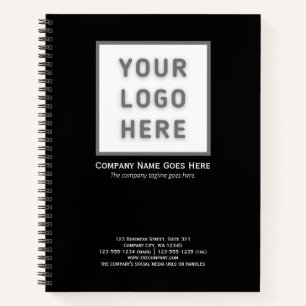 Logo Name Address Template Simple Black Business Notebook