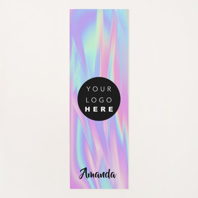 Logo Name Company Holographic Promotional Yoga Mat (Front)