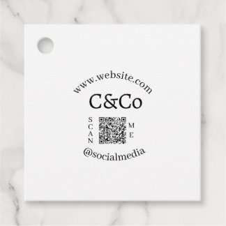 logo name letter company social media website QR Favour Tags