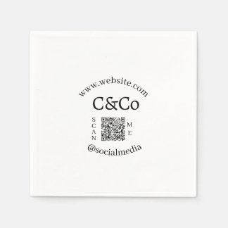 logo name letter company social media website QR Napkin