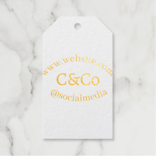 logo name letter company social media website simp gift tags