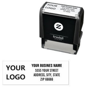 Logo Name Return Address Self-inking Stamp Example