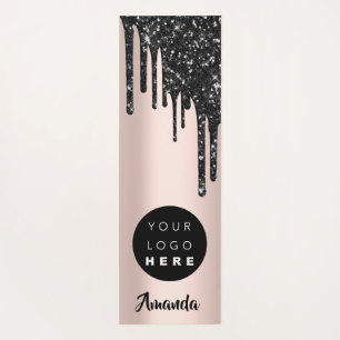 Logo Name Rose Blush Powder Girly Gift Drips Yoga Mat