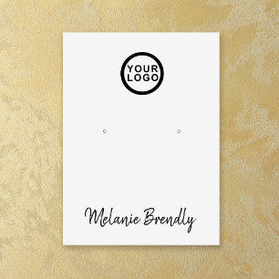 Logo Name Silver Black Jewellery Earring Display Business Card