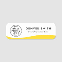 Logo name title yellow wave white modern