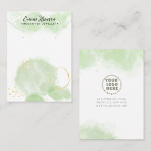 Logo Necklace Earrings Abstract gold Display Card