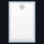 LOGO NOTE PAPER modern business formal pale blue<br><div class="desc">by kat massard >>> www.simplysweetpaperie.com <<<</div>