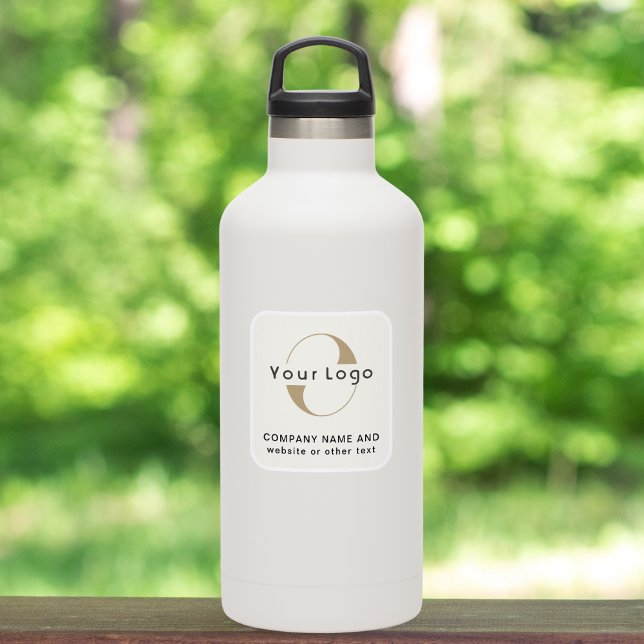 Logo +Off white square Water Bottle Business Vinyl (Creator Uploaded)